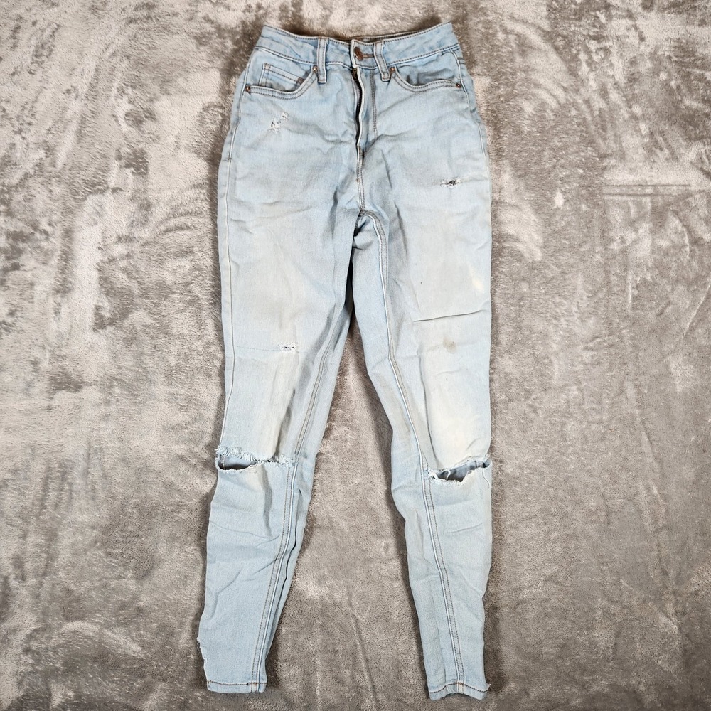 NoBo Jeans Women's 22X28 Size 1 Juniors High Rise Skinny Distressed Stretch Blue